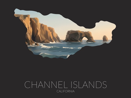 Channel Islands National Park silhouette artwork illustration
