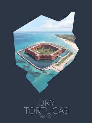 Dry Tortugas National Park silhouette artwork illustration