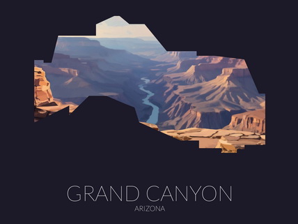Grand Canyon National Park silhouette artwork illustration