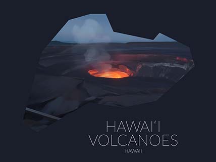 Hawai‘i Volcanoes National Park silhouette artwork illustration