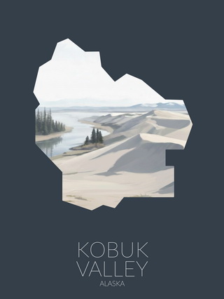 Kobuk Valley National Park silhouette artwork illustration