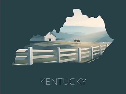 Kentucky state silhouette artwork illustration
